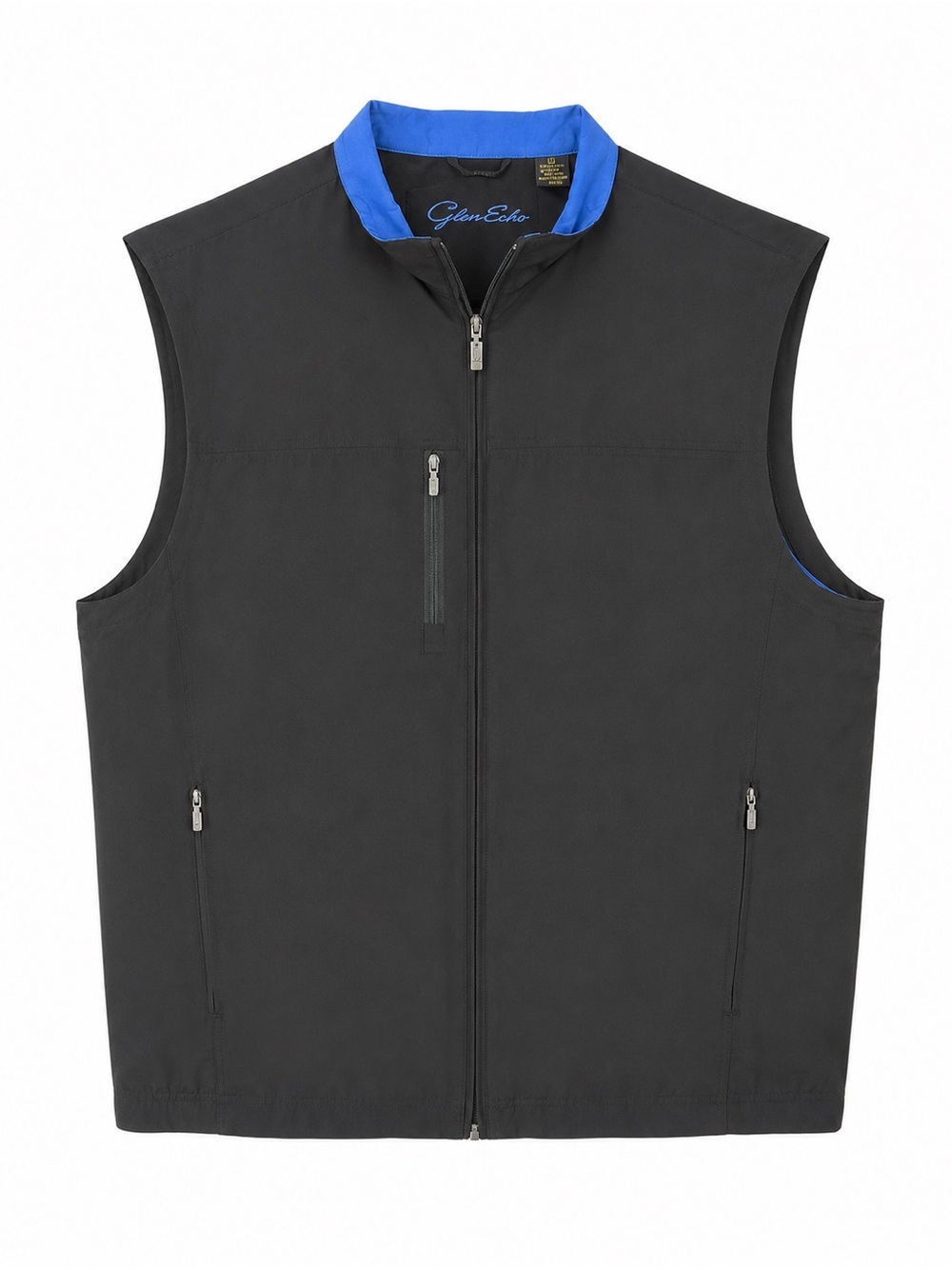 Glen Echo Black Performance Golf Vest Men’s MFull Zip  Soft-shell Lightweight